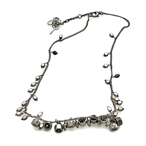Fossil Silver Tone Hex Nuts Cluster Necklace - Picture 5 of 13